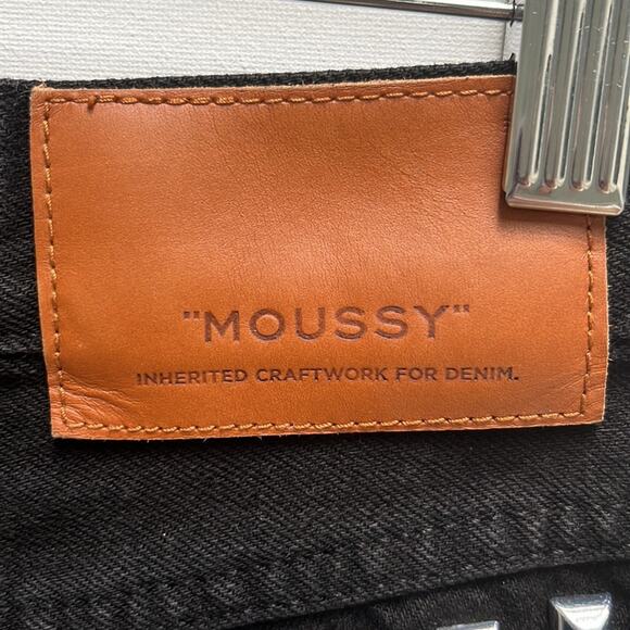 Moussy Button Fly Studded High Rise Denim Shorts Size 1 in Black - Picture 3 of 10